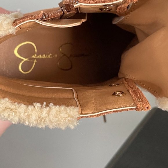 JESSICA Simpson Maelyn Lace-Up Suede Sherpa Platform Wedge Hiker Boots 6.5 - Picture 2 of 13